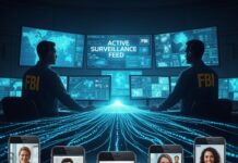 DOJ Spied on Christians—Planned Parenthood Got Intel… FBI agents monitoring active surveillance feeds with multiple smartphone video calls displayed