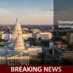 Army Secretary’s Wife Funds “Seditious Six”…. Aerial view of the Capitol building in Washington D.C. with a breaking news banner