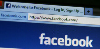 Facebook website open in a web browser