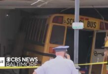 Car veered into path of school bus that crashed in Baltimore County